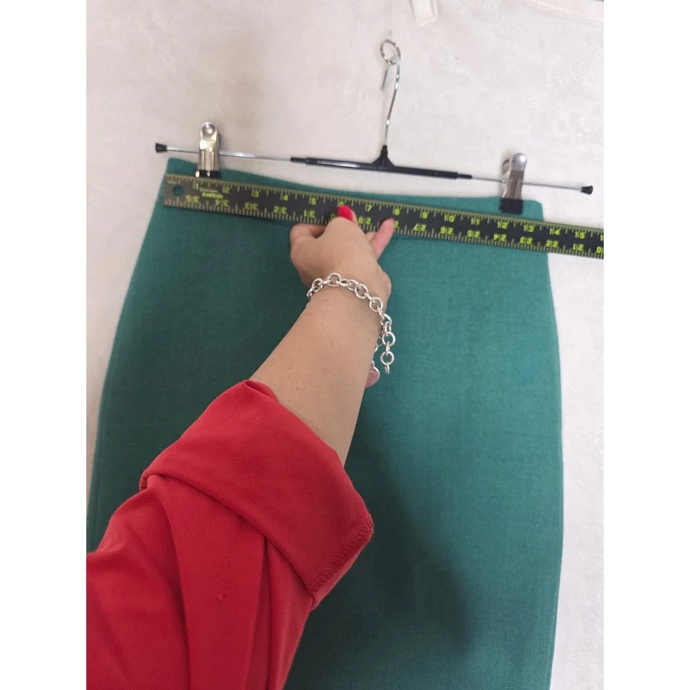 J.Crew No. 2 Pencil Skirt 100% Wool Teal Green Petite 2 Professional Office Wear